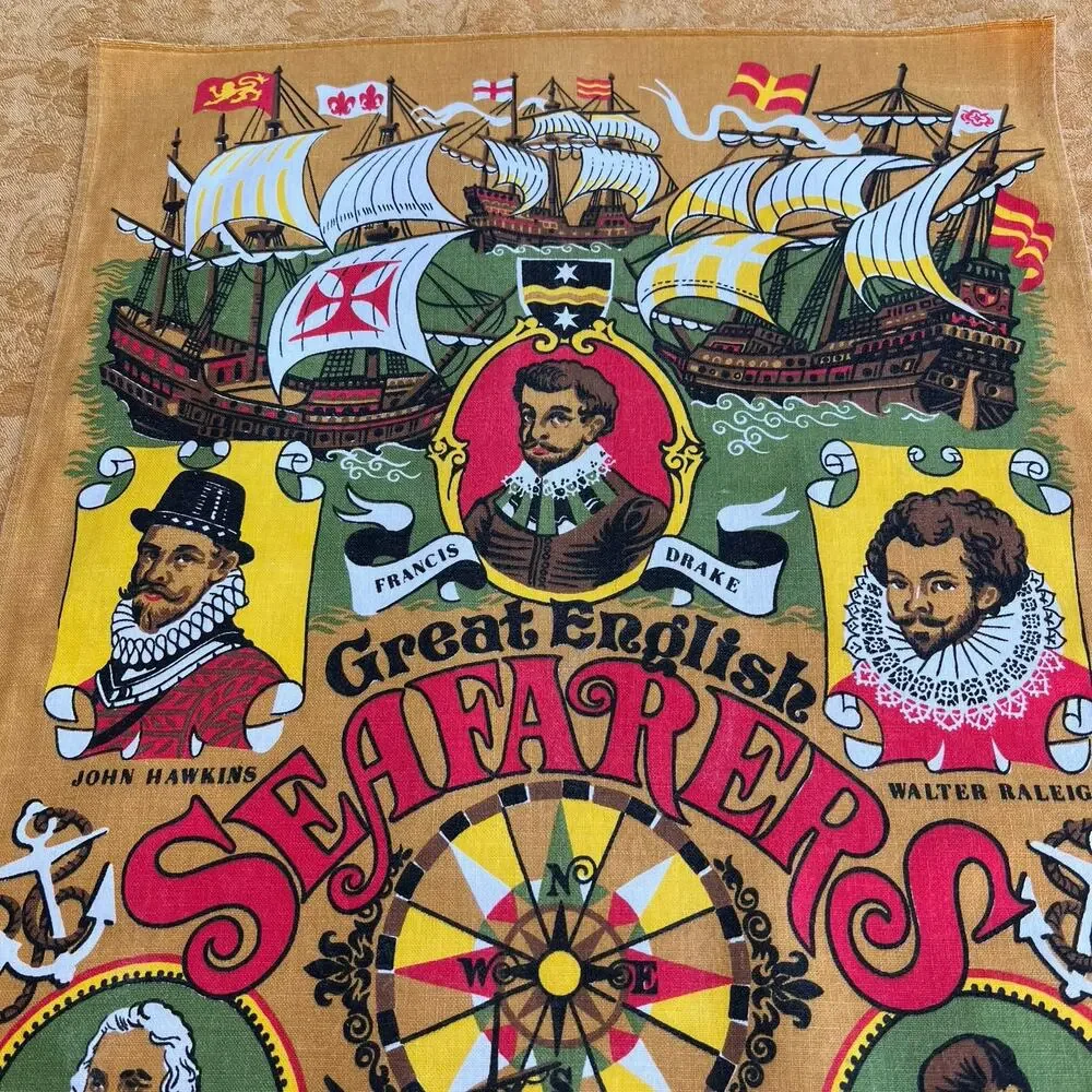 Great English Seafarers Cotton: Made in England Kitchen Towel